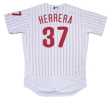 2018 Odubel Herrera Game Used Philadelphia Phillies Home Jersey Photo Matched To 13 Games For 5 Home Runs (MLB Authenticated & Sports Investors Authentication)
